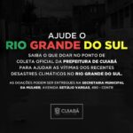 Sistema ‘Drive Thru’ será montado na Secretaria da Mulher para receber doações que serão enviadas ao RS