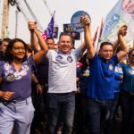 Mauro e Virginia participam de caminhada ao lado de Botelho no Pedra 90