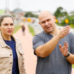 Prefeito Abilio Brunini e vice-prefeita Vânia anunciam melhorias na Avenida Parque do Barbado